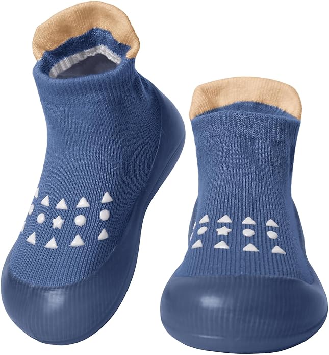 Comfort Sock Shoe - Navy Polkadot